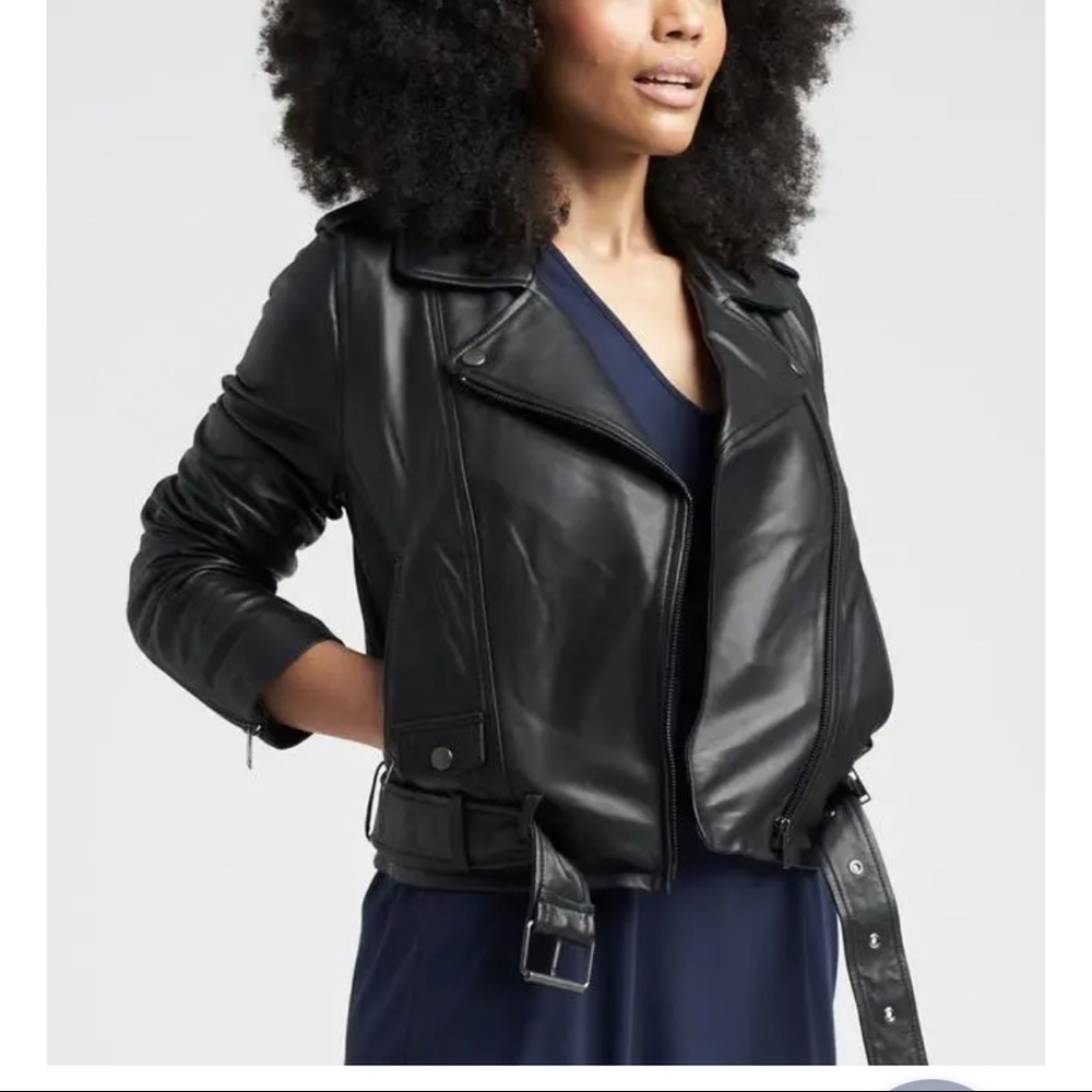 Universal Standard leather moto jacket 14-16